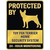 PROTECTED BY  TOY FOX TERRIER HOME SECURITY SYSTEM  PARKING SIGN DOG by topexpressions