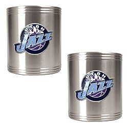 Utah Jazz NBA 2pc Stainless Steel Can Holder Set - Primary Logo by Great American Products