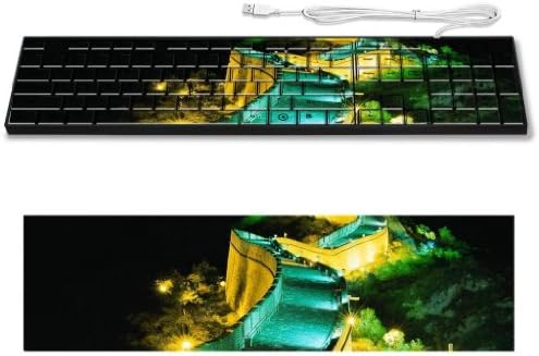 Lighted China Great Wall Landmark Keyboard Customized Made to Order Support Ready 16 7/8 inch (430mm) x 4 7/8 inch (125mm) x 15/16 inch (25mm) High Quality MSD Key board Boards desktop laptop Key_board comfortable computer accessories cute gaming gear