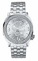 Marc Ecko E15024G2 Unisex Analogue Polished Silver Tone Iced Watch With Silver Skull Detail