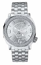 Marc Ecko E15024G2 Unisex Analogue Polished Silver Tone Iced Watch With Silver Skull Detail