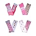 Deer Mum Girl's Fruits Florals Pattern Knee High Socks(8 Pairs)