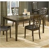 Coronado Extension Wood and Slate Top Dining Table in Brown Cherry