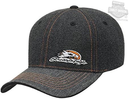 H-D Mens Performance Stitch Screamin Eagle Black Stretch Fit Baseball Cap - S/M Stretch Fit