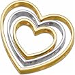 Two Tone Triple Floating Heart Pendant