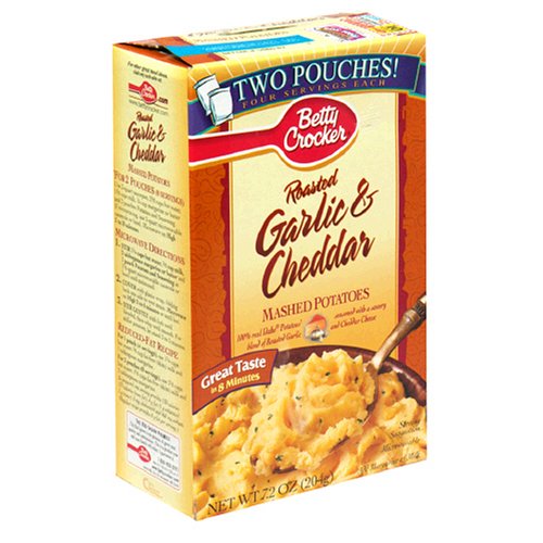 Betty Crocker Roasted Garlic & Cheddar Mashed Potatoes, 7.2-Ounce Boxes (Pack of 12)