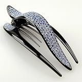 Grassett Crystal Sapphire - Cubitas Avignon Collection (Made in France, Swarovski Crystals, Hair comb)