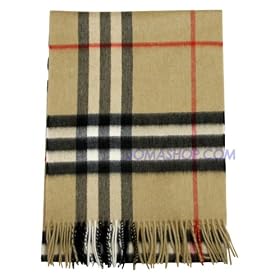 Burberry Giant Check Cashmere Camel Woven Mufflers Scarf 3201306