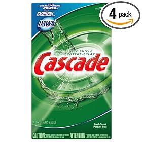 Cascade Powder Dishwasher Detergent, Fresh Scent, Case Pack, Four - 155 Ounce Boxes