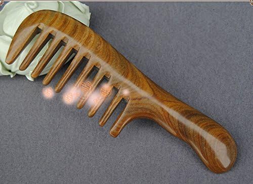 Best Quality Thick Smooth Green Sandalwood Wide Teeth Combs Massage Scalp Hair Comb Hair Care Cushion Antistatic
