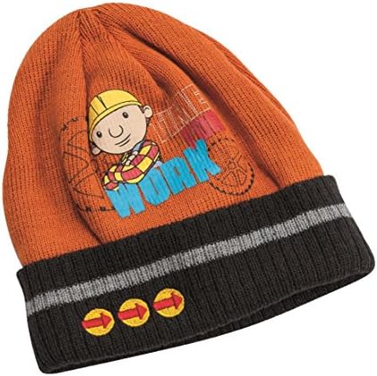Official Licensed Bob The Builder "Time For Work" Orange Beanie Hat - Licensed Bob The Builder Merchandise