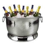 Hammered Double Wall Stainless Steel Beverage Tub