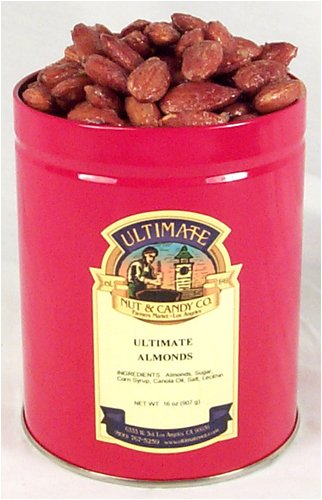 Ultimate's Roasted No Salt Supreme Almonds - 1# Tin by Ultimate Nut & Candy Co.