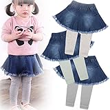 (ハニーブロッサム) HONEY BLOSSOM 可愛い ベビー ＆ ガールズ ボトムス 【 フリンジ デニム スカッツ 】 ふんわり フレア スカート 10分丈 レギンス パンツ 付き ウエスト ゴ