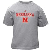 adidas Nebraska Cornhuskers Ash Toddler Logo T-shirt