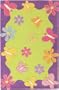 Kidding Around Springtime Fun Lime Green / Purple 2'0" x 3'0" Area Rug
