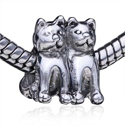 TwinCatEuropeanBeadFitsPandoraBeadsandCharms