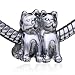 Twin Cat European Bead Fits Pandora Beads & Charms