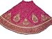 Women Designer Long Skirt Pink Embroidered Stylish High Fashion Waist 38in