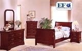 Kids Bedroom Furniture Set in Warm Martini Cherry Finish on Cherry Veneers and Selected Hardwoods