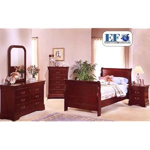 Kids Bedroom Furniture Set in Warm Martini Cherry Finish on Cherry Veneers and Selected...