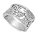 Sterling Silver Women's Sunflower Ring Flower 925 Wide Band 14mm Sizes 5-10