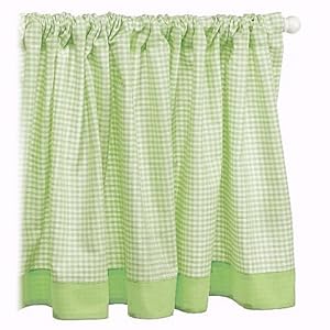 Tadpoles Basics  Gingham Rod Pocket Window Valance Green