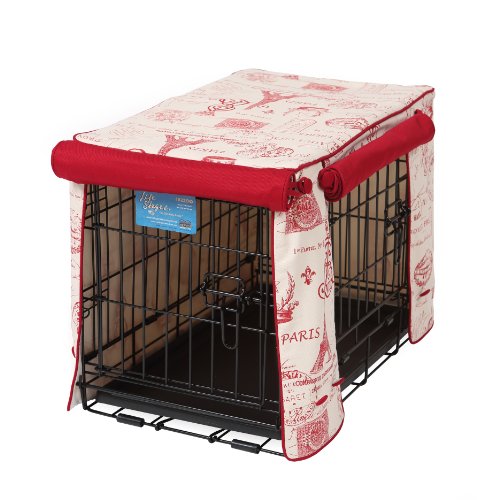 Crate Covers and More Double Door 36 Pet Crate Cover Parisian Red with