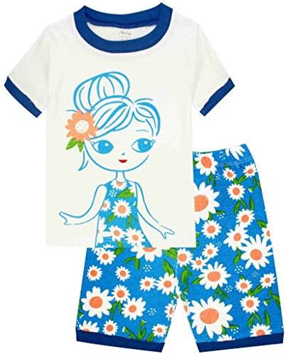 Girls Pajamas Short Sleeve Cotton Kids Clothes Children Sleepwear 2Y-7Y