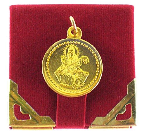 SARASWATI PENDANT w/ YANTRA ~ Hindu Goddess Blessing 