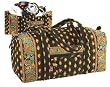 Maggi B French Country Ebony Folklore Quilted Cotton Gym Tote