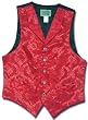 Floral Jacquard Men's Vest in Red