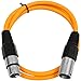 SEISMIC AUDIO - SAXLX-2 - 2' Orange XLR Male to XLR Female Patch Cable - Balanced - 2 Foot Patch Cord