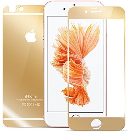 [Mark8] 9H F/B Chrome Tempered Glass Screen Protector For iPhone 6 6s -Gold