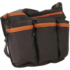Diaper Dude Brown Diaper Bag with Orange Zippers
