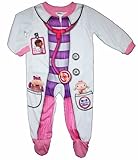 Doc McStuffins Girls 12M-4T Lightweight Footed Sleeper Pajama (12 Months)