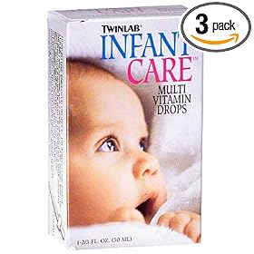 TwinLab Infant Care Multi Vitamin Drops, 1.67-Ounce Bottles (Pack of 3)