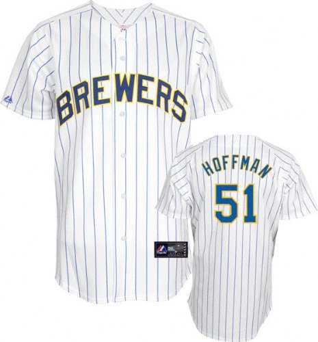 Bill Hall Jersey: Adult 2010 Majestic Alternate Pinstripe Replica #2 Milwaukee Brewers Jersey - X-Large