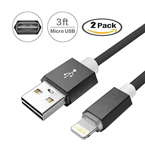 Reversible USB 2.0 Micro USB Cable For iPhone iPad Macbook, 3ft Premium Double Sided charging usb cable and data Sync Cord For Apple Devices (2Pack)