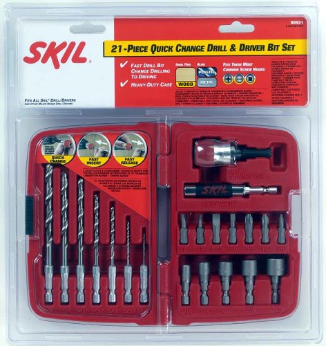 Skil 90921 Quick Change 21 Piece Drilling and Driving Set in Plastic Case