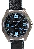 Bolun - Montre Homme - Quartz - Synth??tique - noire ??l??gante Cadran Bracelet synth??tiq