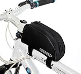 Intsun 1L Outdoor Mountain Bicycle Bike Bag Cycling Frame Front Top PVC Tube Bag Bike Pouch (All Black)