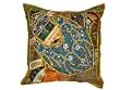 MIkado Yellow Ethnic Indian Sari Beaded Decorative Floor Pillow Cover 24 Inches FREE SHIPP