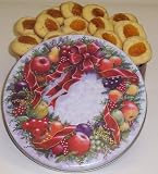 Gourmet Food : Scott's Cakes 1 lb. Apricot Butter Cookies in a Classic Wreath Tin