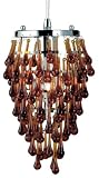 Eurofase 12260-027 Vidal 1-Light Pendant, Chrome/Amber Crystal