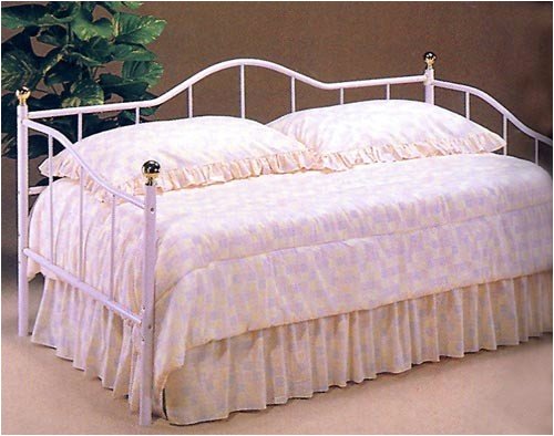Classic White Camel Back Daybed w/Brass Accents 