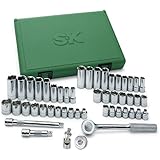SK 94549 3/8-Inch Drive 6-Point Fractional/Metric Socket Set, 49-Piece