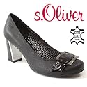 s.OLIVER Damen Pumps, Blockabsatz, Lackapplikationen, schwarz