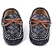 Weixinbuy Toddler Baby's Faux Leather Loafers Soft Flat Boat Shoe Black 4-8M
