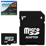 Produkt-Bild: 1 GB micro SD Card (1GB microSD Karte) + ELEKTROWA-SOFTWARE + SD Adapter Speicherkarte f&uuml;r Sagem my511X